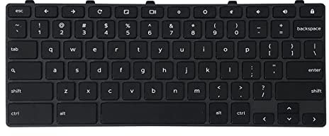Partsatoz Replacement Laptop US Layout Keyboard with Frame Assembly for Dell Chromebook 11 3100 2-in-1 5190 2-in-1 H06WJ 0H06WJ 3110 2in1 RFXCF 0RFXCF (Lock Key)