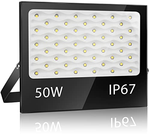 YZYFACAI Foco Led Exterior 50W, IP67 Impermeable Proyector LED Exterior,7000 K Blanco Frío,5000 lm,Superbrillante Foco LED,Patio, Garaje, Entrada, Fábrica