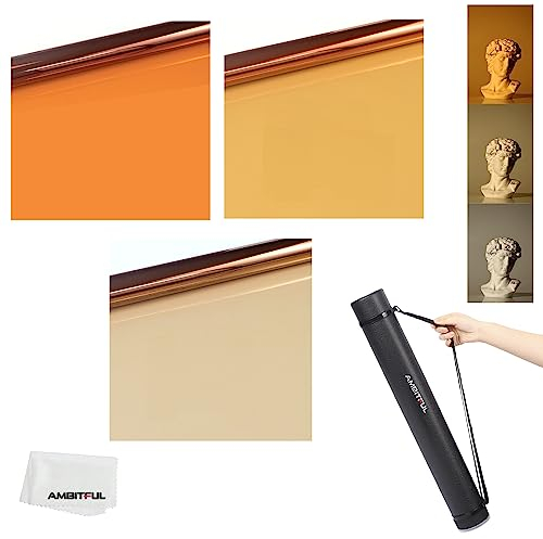 AMBITFUL 40cmx50cm Photography Video Soft Light Paper Color Temperature Film Stage Lighting Color Paper Filter Film Shooting Props (Warm Colour Temperature)