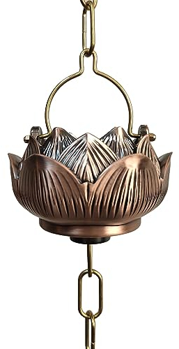 Regenkette Dicker Eiserner Regenketten-Wasserfall, Dachrinnen Fallrohre Regenketten Regenfängerkette, Regenkettenführungskette für Starken Regen/Überschwemmung/Tempel/Villa ( Size : 2.4m/7.8 ft )