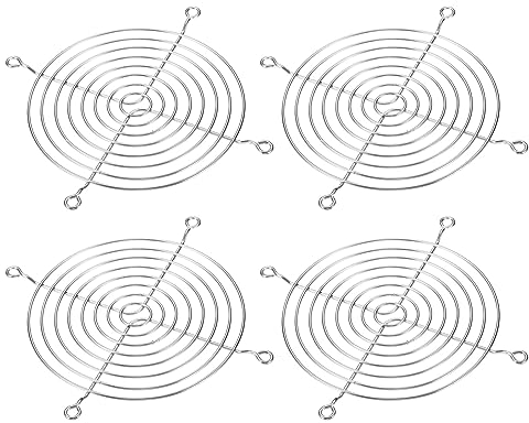 PATIKIL 120mm Fan Finger Grill, 4 Pack 304 Stainless Steel Grill Protector Guard Fan Protective Cover for 120x120mm Fans for Equipment Computer DIY, Silver