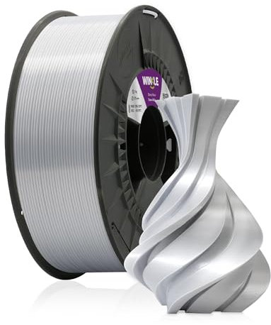 WINKLE PLA Silk Filament 1.75mm Weißgold, 1kg Spule, 3D Drucker Filament Kompatibel mit FDM Druckern, 3D-Druckmaterialien, Maßgenauigkeit +/- 0.05mm, Leicht zu Bedrucken, Seidenfinish