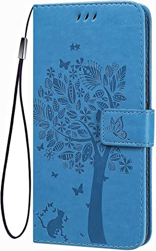 TEYYOS Custodia Folio per Motorola Moto G54 5G, Cover in PU/TPU Pelle Flip Portafoglio con Contanti e Schede Slot, Telefono Case Custodie - Blu