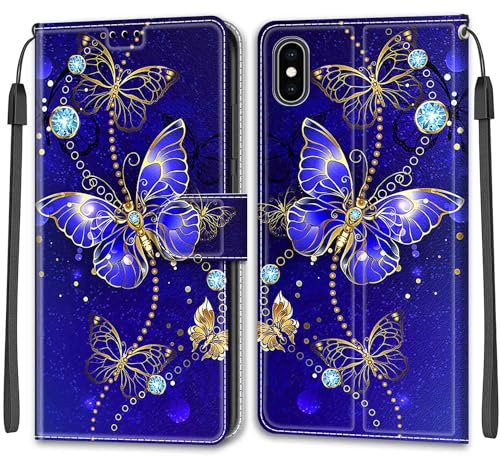 for iPhone XS Max Case, Premium PU Leather Shockproof Protective Phone Case with Card Slots Kickstand Compatible with iPhone XS Max Phone Case