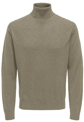 Only & Sons Herren Onsloui Reg 12 Mel Roll Knit Strickpullover (1er Pack)