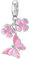 Schmetterlings Blumen Charms für Pandora Charms Rosa Emaille Sterling Silber Schmetterling