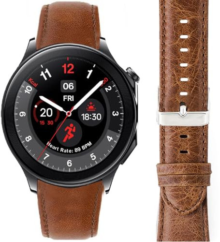 Blueshaweu - Correa compatible con OnePlus Watch 2 de piel auténtica, repuesto para OnePlus Watch 2 Smartwatch