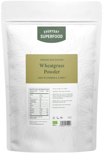 Everyday Superfood Organic Wheatgrass Powder 190g | Premium New Zealand Grown Wheat Grass | Green Juice Powder