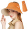 AYPOW Damen Visierhut mit breiter Krempe, Sonnenschutz, Reversibel, UV-Schutz – Grau und Beige