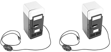 Oikabio 2X USB Mini Nevera Congelador Envío Directo Frío USB Mini Nevera Mini Refrigerador de Soda Portátil Pequeño para Coche Negro