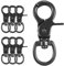 6 Stück Karabinerhaken mit Drehgelenk,Karabiner Hundeleine Schlüsselanhänger Karabinerhaken Wirbelkarabiner, Zinklegierung Scherenkarabiner für Hunde Gepäckschnalle Drehba (Schwar,Size:2.36*0.59inch)