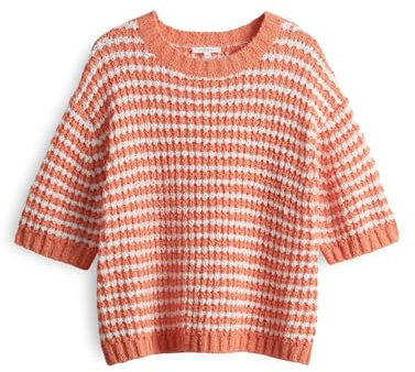 OPUS Damen Pullover | Strickshirt PALVADORA Boxy Fit aus BCI Cotton Mix Pale orange, 38