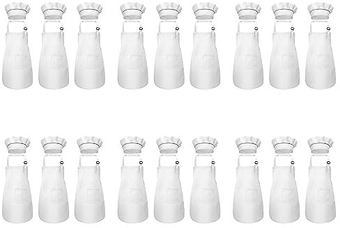 dissot 36 Piezas Conjunto de Delantal para Niños Y Gorro de Cocinero Delantal de Cocina Infantil Ajustable para Cocinar Y Pintar
