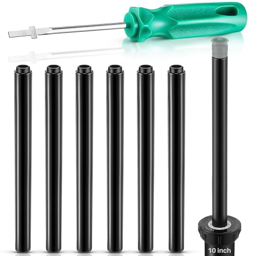HappyAlley 10 Popup Riser Extensions Compatible with Rain Bird 1800, Sprinkler Head Riser Extender with RotorTool Screwdriver Fits 1/2” Male/Female, Garden Lawn Irrigation Spray Head Upgrade, 7 Set