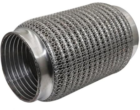SQOFHFB Auto-Endrohre Auspuffrohr Teleskopisch Flexible Verbindung Stahlgeflecht Faltenbalg Edelstahl-Schalldämpfer-Rohrverbinder Geschweißt Universell Auspuffblende(51MM-120MM)