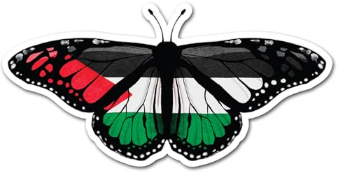 Vinyl-Aufkleber #83061 Palästinensische Schmetterlings-Flagge, 10 cm, Motiv: Palästinensische Insekten, Käfer, Tiere, Reisewelt, Landaufkleber, Scrapbook, Aufkleber