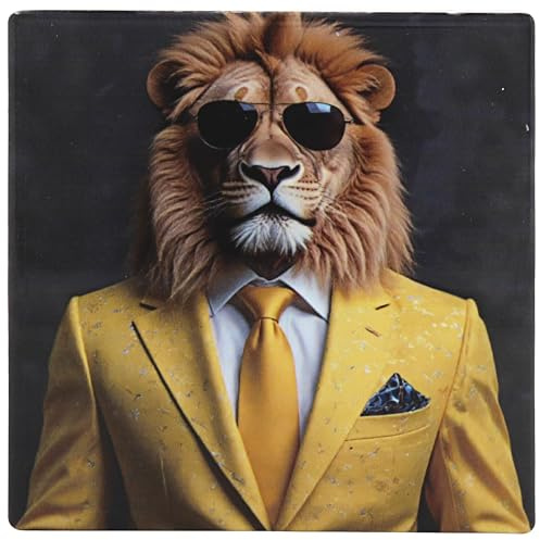 Lesser & Pavey Urban Art Lion Bling Coaster | Home & Office, Stylish, Kitchen & Dining, Durable Tabletops, Decorative Home Accessories