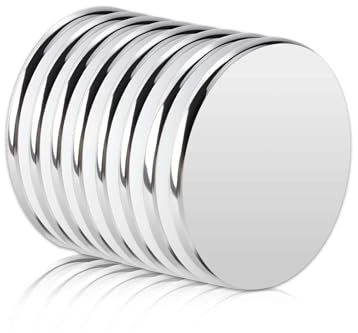 8 Pcs magnets, Small Strong Magnets, 25 * 2mm neodymium magnets | Muti-Use Round Magnet, for Fridge, Crafts, Pin Board, Notice Board, Office Craft(White)