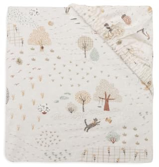 Jollein Spannbettlaken Jersey - Für das Kleinkinderbett - Tiny Park - 70/75x140/150cm - Spannbettlaken Baumwolle - Spannbetttuch - Oeko-TEX Zertifiziert