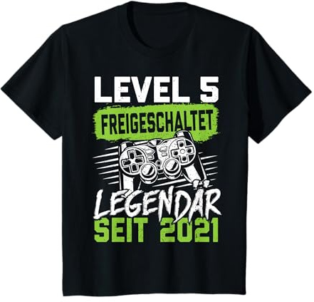 Kinder Level 5 Geburtstag Junge Gamer Mann Deko Jahrgang 2021 T-Shirt