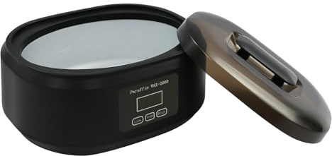 200W Paraffinbad Wachsschmelzer mit LED-Display, 30-80°C Einstellbare Temperatur Paraffin Wachsbad mit Schönheitsbürste, 3.4L Paraffinbad Set Paraffinwachswärmer für Hände und Füße (Schwarz)
