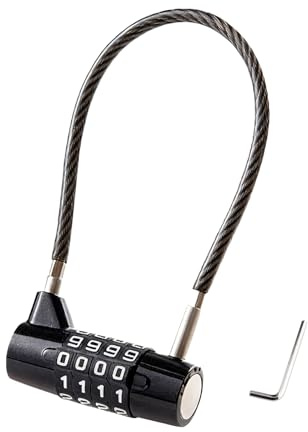Pevlkawr Cadenas À Combinaison À Chiffres Petit Cadenas Code 175mm Cadenas Cable Serrure À Combinaison en Corde De 5 Mm De Large Pour Armoires Casiers Armoires De Classement