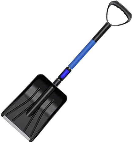 Schneeschaufel – PP + Eisen, Teleskop-Design, verstellbar, 120 cm, mit rutschfestem Griff, langlebiger Metall-Schneeschieber für Winterräumung, Gartenarbeit und Wartung im Freien, Hof, Garage