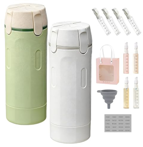 4-in-1 Travel Dispenser Bottle, Refillable Push-Down Reiseflaschen, Auslaufsicher, mit Storage Bag, Tragbare Reiseflaschen für Shampoo, Conditioner, Duschgel, Lotion, Mini-Shampoo-Spender Mit Skala
