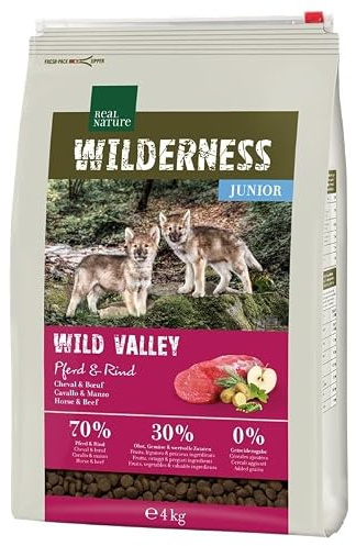 Real Nature Wilderness Trockenfutter Hund, Junior, Wild Valley Pferd und Rind