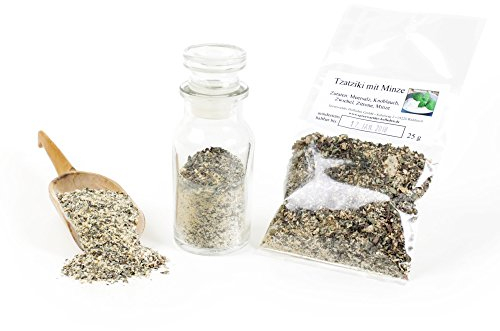 Tzatziki mit Minze Gewürzmischung, Tzatziki Dip Gewürz, Tzatziki Gewürzmischung, Grillgewürz, Dip Gewürzmischung, Tzatziki Gewürz, Grillsauce, 25g