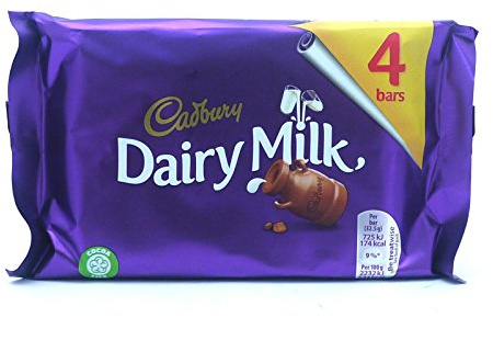 Cadbury Dairy Milk 117g (14 Packs of 4, Total 56)