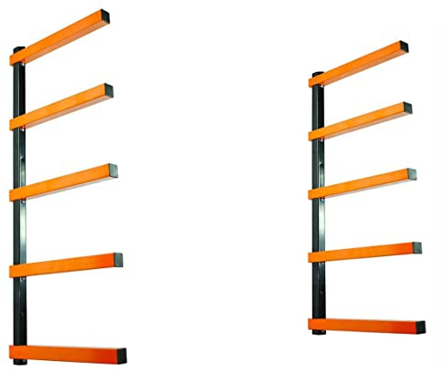 KASTFORCE KF1005 Étagère de Rangement pour Bois à 5 Niveaux 50 kg par Niveau avec vis en tôle durables