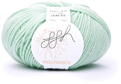 ggh Wollywasch - 100% Schurwolle (Superwash) - Wolle zum Stricken oder Häkeln - Lauflänge 125m auf 50g - Farbe 215 - Hellblau