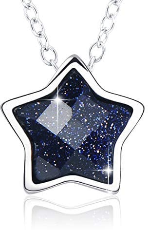 SIMPLGIRL Collana Donna in Argento 925 Collana, Ciondolo Forma Stella Nera, Regali Gioielli Donna per Madri/Sorelle/Amiche, Regalo Donna Anniversario Compleanno Festa della Mamma Valentin’s Day Natale