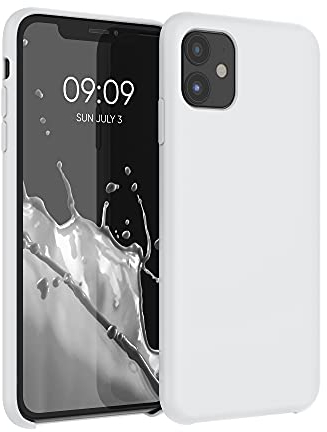 kwmobile Hülle kompatibel mit Apple iPhone 11 Hülle - Silikon Handy Case - Handyhülle weiche Oberfläche - kabelloses Laden - Weiß