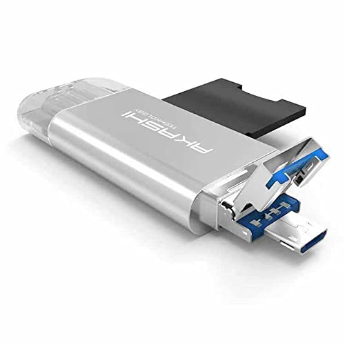 AKASHI® TECHNOLOGY - Lecteur de Carte SD et Micro SD avec Connecteur USB, Micro-USB 3.0 & USB-C