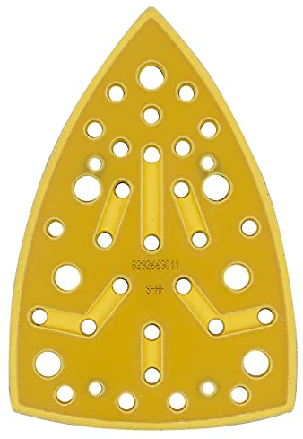 Mirka Backing Pad Medium hardness + Pad Saver 100x152x152mm / Grip / for delta sanders Orbital sanders Mirka DEOS DEOS663CV with 32 dust extraction holes for dust-free sanding with net abrasives