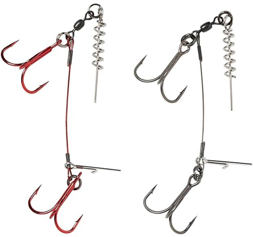 Savage Gear Carbon 49 Corkscrew Stinger - 2 Stingerhaken Systeme, Länge/Größe/Tragkraft:ca. 6cm / Gr. 1 / 23kg