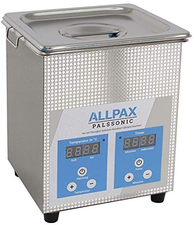 Allpax PALSSONIC Eco Ultraschallreiniger UD02, 2 Liter - mit Heizung - Ideal geeignet für Brillen, Schmuck, Zahnprothesen etc.