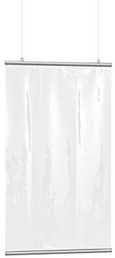 Vispronet Schutzvorhang Transparent mit Befestigung - Niesschutz, Hustenschutz, Spuckwand, hängend (BxH 118x140 cm)