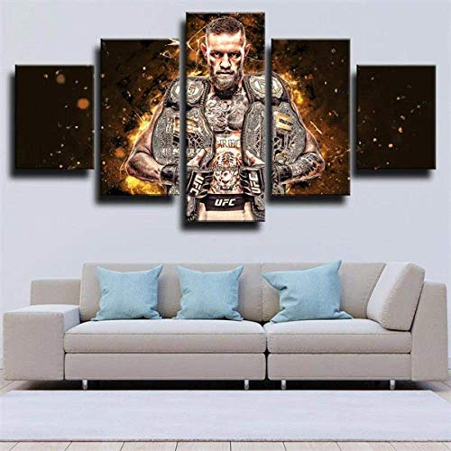 ARXYD Poster Bilder Gemälde auf Leinwand 5 Stück UFC Sports Conor McGregor 5 Stück Modern Home Decoration Artwork bereit, kreative Geschenk zu hängen