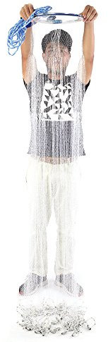 Ejoyous Rete da Pesca in Nylon Colato Stile Americano, Rete da Lancio per Acqua Salata, Monofilamento, con Filo da 8 m, 2.4/3.6/4.8 m (3.6 m)