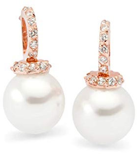 NANA KAY Fashion Pearl Ohrringe Rosegoldfarben mit Muschelkernperle ST1055