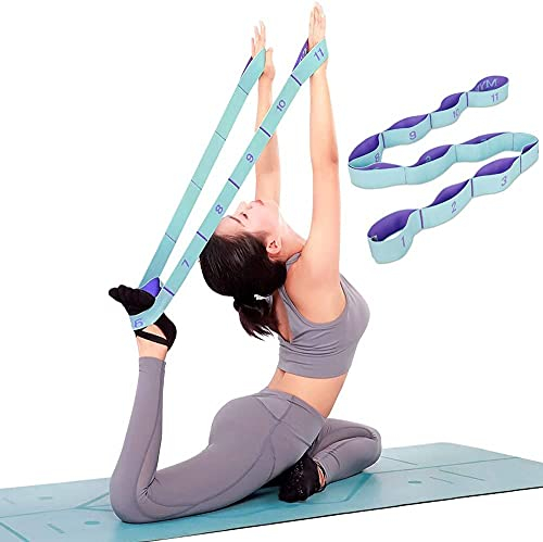 Anvin Sangle de Yoga Sangle d'exercice,Bandes élastiques d'exercice d'entraînement avec 11 Anneaux,Convient pour la Pratique pour Le Yoga Pilates entraînement physiothérapie Salle de Gym à Domicile
