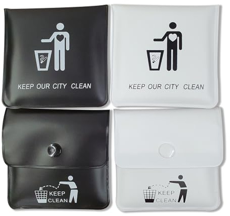 Jeuristic Ashtrays for Cigarettes Pocket Ashtray Pouch - Black and White