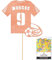 Personalised Birthday Football Kit Jersey Cake Topper- Rose Gold Any Name & Age Number Glitter Cake Decoration and Sprinkles - Happy Birthday Decorations - Personalised Toppers for Cakes by Cakeshop