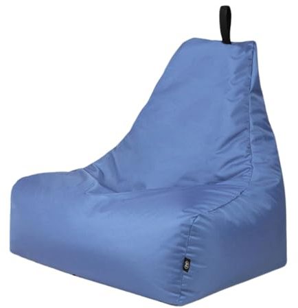 PATCH HOME XL Lounge-Sessel – Ergonomischer Sitzsack für Gamer, Wohnzimmer & Outdoor – Mit Styropor-Füllung, Waschbarem Bezug & Reißverschluss zur Wiederbefüllung (Blaugrau)