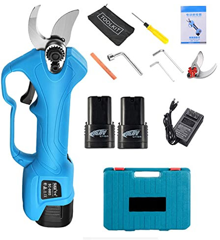 Elettriche forbici potatura cesoie da giardino con batteria e caricabatterie, cesoie professionali senza fili, potatura a sicurezza elettrica 28 mm diametro taglio (Size : 4-6h working time)