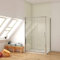 Ducha Casa 140x70x185cm Mampara de ducha corredera tres hojas(una corredera y dos fias), 5mm cristal templadol, marco de aluminio cromado