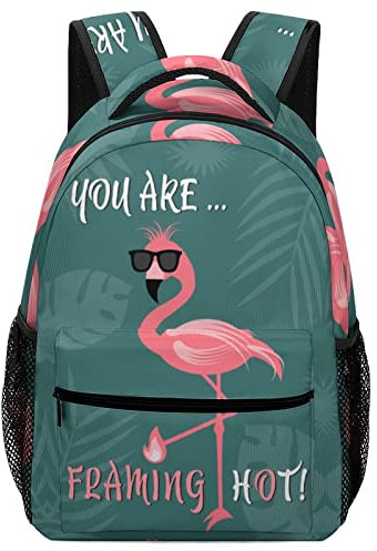 Sac à Dos Imprime Mode Cartable Scolaire Fille Primaire Sac d'école Léger Mignon pour Enfant Adolescent Verres Flamant Rose